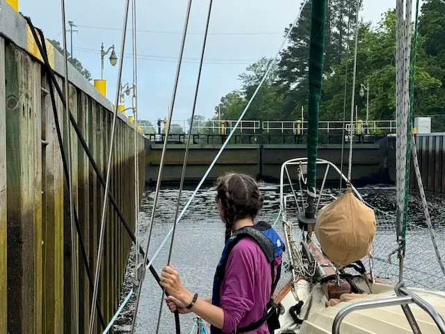 Going up in the South Mills Lock