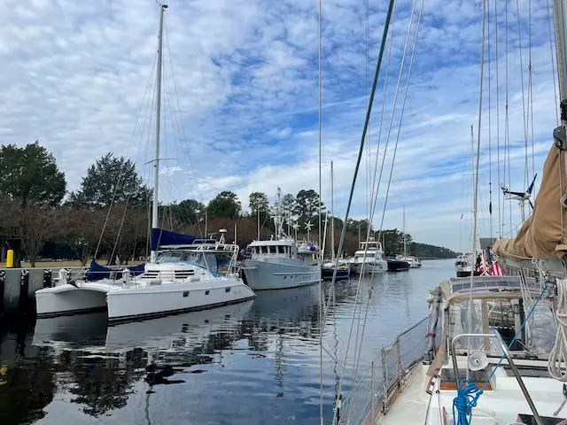 Great Bridge Lock, completely full of boats during the northbound spring migration on the ICW