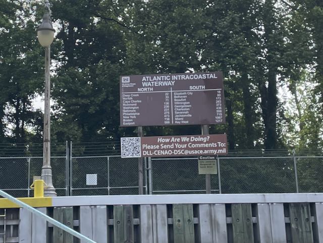 Canal mileage sign at South Mills Lock