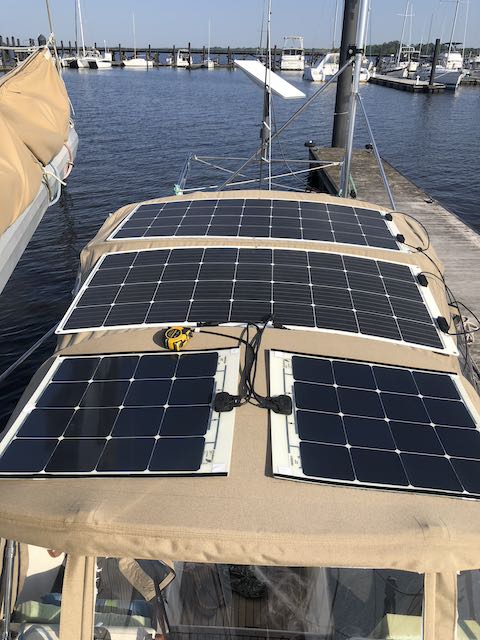 Solar on the V2 dodger and bimini